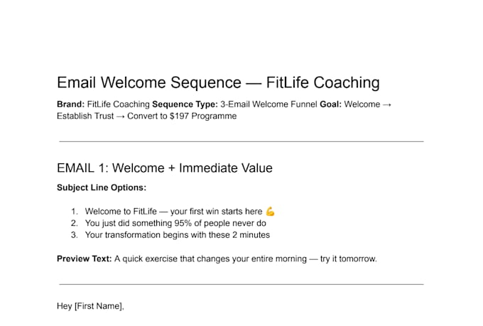write high converting email sequences and newsletters